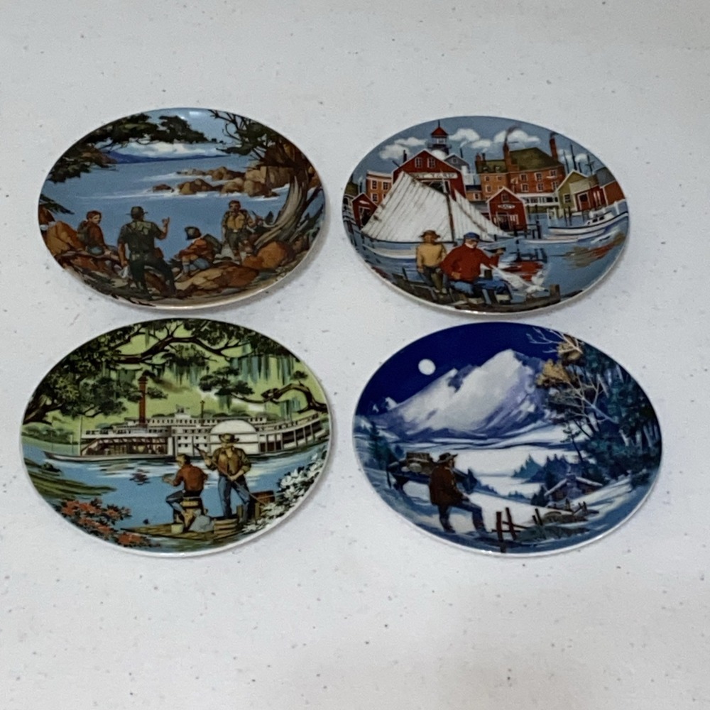 VTG Avon 1985 American Portraits Plate Collection Don Sheffler Set Of 4 Plates